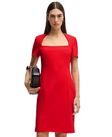 Boss by Hugo Women's Square-Neck Slim-Fit Dress