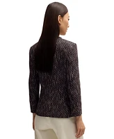 Boss by Hugo Women's Multicolored Boucle Slim-Fit Blazer