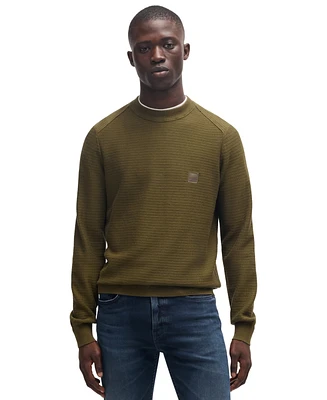 Boss by Hugo Men's Logo Patch Regular-Fit Sweater