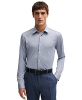 Boss by Hugo Boss Men's Patterned Performance Slim-Fit Dress Shirt