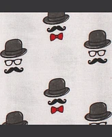 Hudson Baby Boys and Girls Cotton Poly Flannel Burp Cloths 8-Pack, Mustache Hat, One Size