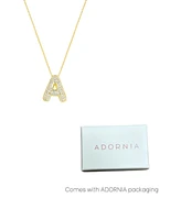 Adornia Gold Pave Bubble Letter Necklace