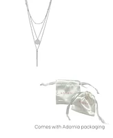 Adornia Tarnish Resistant Silver Layered Pendant Necklace Set
