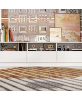 Tv stand with three drawers and ten cabinet doors, multi-purpose media console, entertainment center in white wood