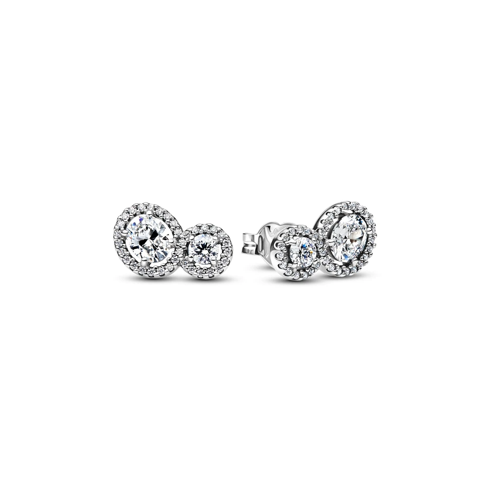 Pandora Sterling Silver Halo Stud Earrings