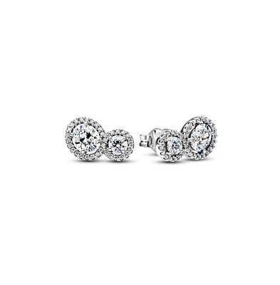 Pandora Sterling Silver Halo Stud Earrings