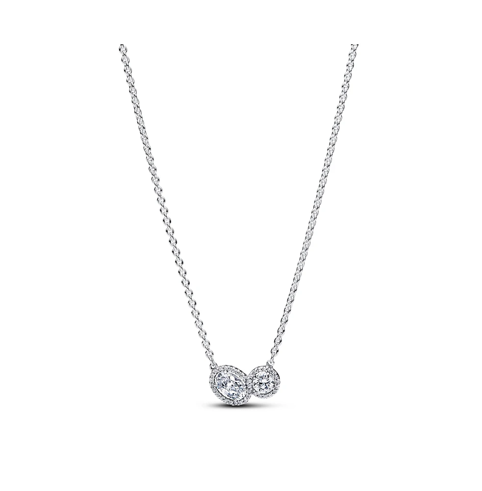 Pandora Sterling Silver Embracing Halo Necklace