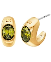 Michael Kors 14K Gold-Plated Brass Oval Stone Hoop Earrings