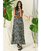 The Good Journey Women's Printed Surplice-Neck Maxi Dress