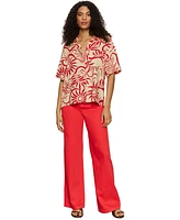 Sanctuary Women's Relaxed Vacation Collared Button-Front Shirt