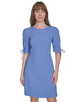 Tommy Hilfiger Women's Jacquard Tie-Sleeve Knit Shift Dress