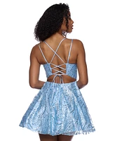 B Darlin Juniors' Lace Sweetheart Double-Strap Dress