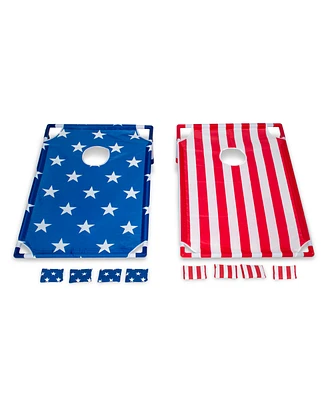 PoolCandy Stars Stripes Portable Cornhole Toss Set with Carrying Case
