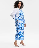 I.n.c. International Concepts Plus Drawstring Wide-Leg Pants, Exclusively at Macy's