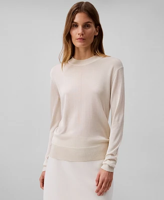 Calvin Klein Women's High Shine Classic Crewneck Sweater