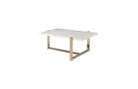 43" X 26" X 18" Chrome And White Metal Tube Coffee Table