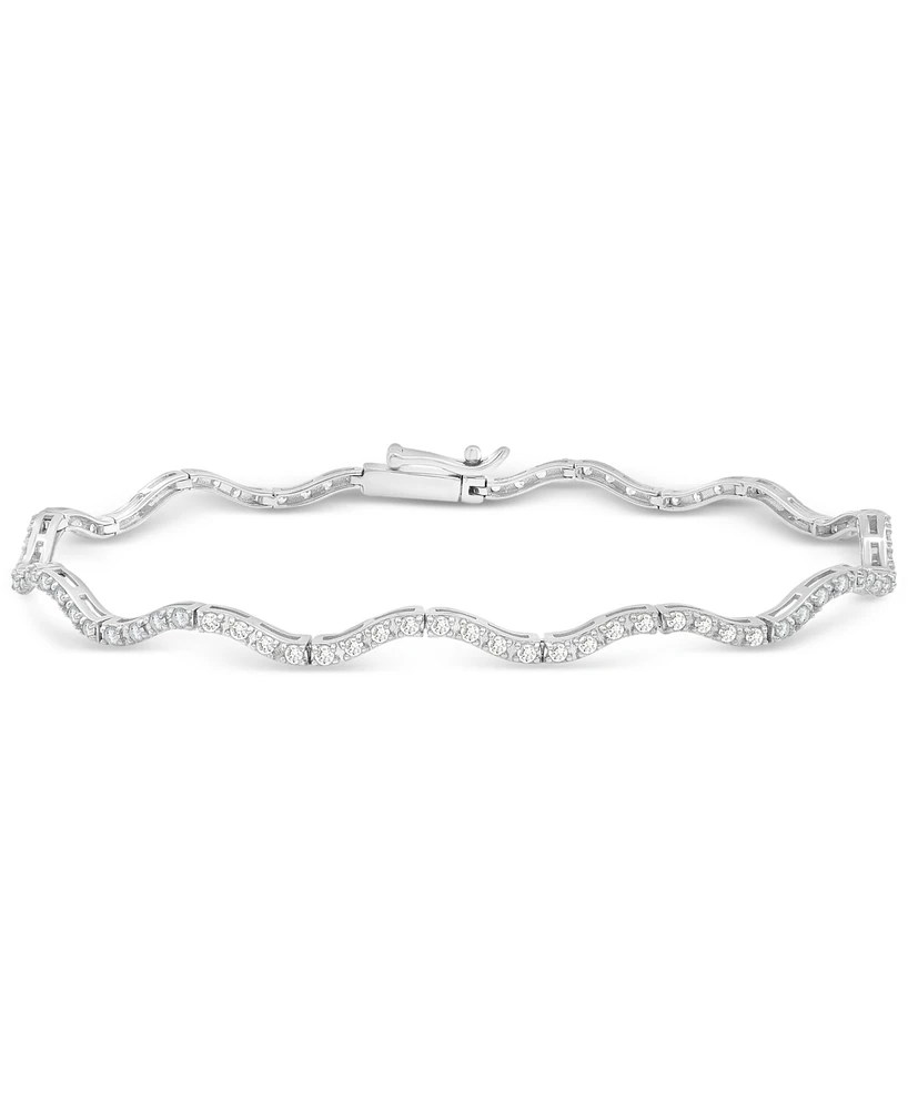 Wrapped in Love Diamond Wavy Tennis Bracelet (1 ct. tw) in 14k White Gold, Exclusively at Macy's