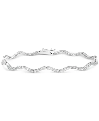 Wrapped in Love Diamond Wavy Tennis Bracelet (1 ct. tw) in 14k White Gold, Exclusively at Macy's