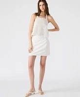 Steve Madden Women's Crissy Eyelet Patchwork Mini Skirt