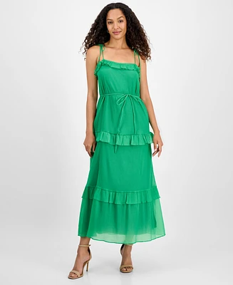 julia jordan Women's Tie-Strap Maxi Dress