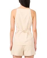 1.state Women's Square-Neck Button-Front Long Vest
