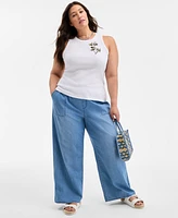 On 34th Trendy Plus Embellished Crewneck Sleeveless Top, Exclusively at Macy's