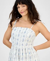 And Now This Petite Floral-Print Square-Neck Sleeveless Ruffle Midi Dress, Exclusively at Macy's