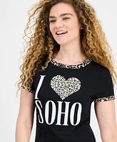 Rebellious One Juniors' Animal-Print Contrast-Trim Top