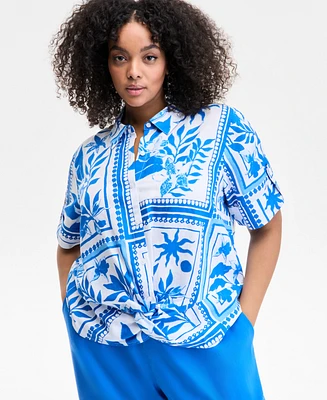 I.n.c. International Concepts Plus Twist-Hem Blouse, Exclusively at Macy's