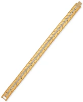Esquire Men's Jewelry Diamond Chevron Link Bracelet (1/4 ct. t.w.) in Stainless Steel & Gold Ion-Plate, Exclusively at Macy's