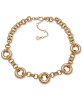 Dkny Gold-Tone Double Cable Chain Collar Necklace, 16" + 3" extender