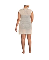Lands' End Plus Open Knit Cover-up Dress