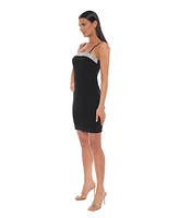 Bebe Women's Rhinestone Trim Jersey Short Dress