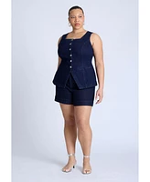 Eloquii Plus Trouser Denim Short
