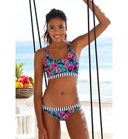 Lascana Women's Mixed Print Scoop Bikini Swimsuit Top