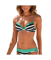Lascana Women's Striped Push Up Bikini Swimsuit Top