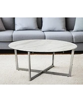 Metal Round Coffee Table for Modern Living Room or Office Decor