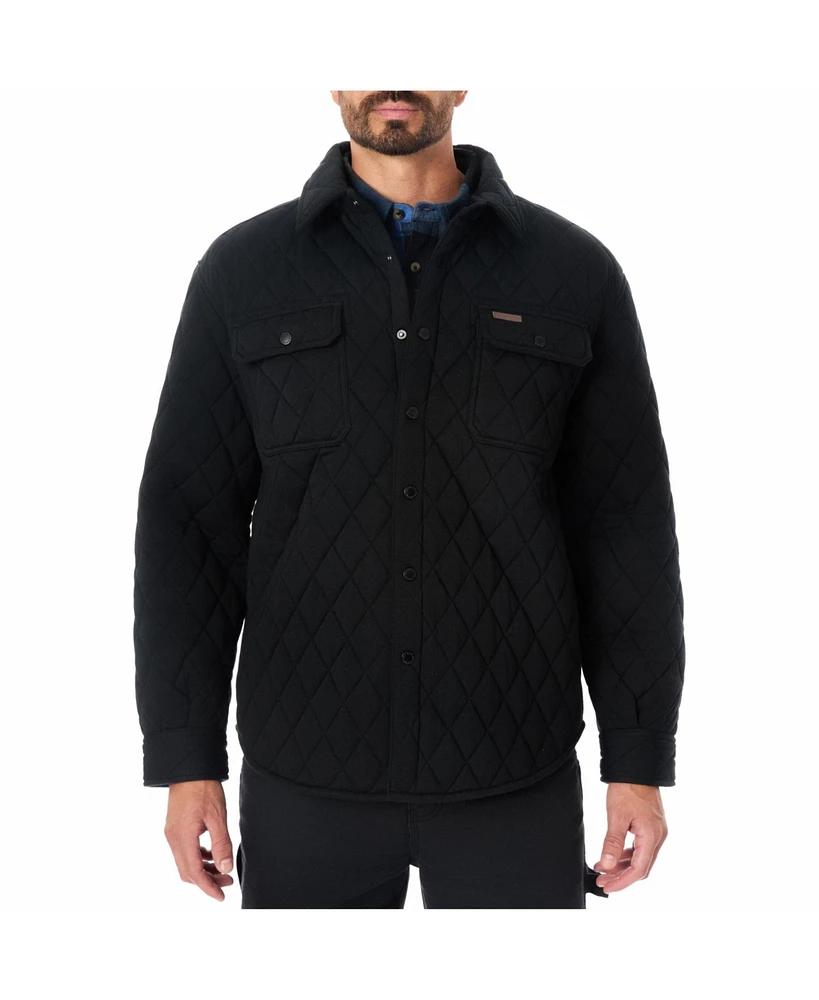 Smith's Workwear Men's Snap Closure Diamond Quilted Knit Shirt-Jac