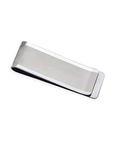 Bling Jewelry Basic Matte Finish Large Wide Strong Simple Plain Money Clip Card Holder Silver Tone Stainless Steel