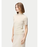 Gobi Cashmere Women's Short-Sleeve Textured Cashmere Top