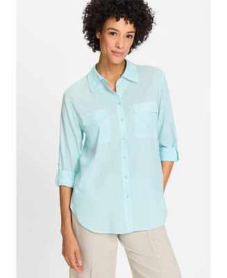 Olsen Women's Long Sleeve Stripe Shirt