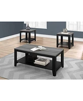 Set of Three Coffee Tables with Shelf for Storage and Display