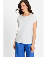 Olsen Women's Eyelet Embroidered T-Shirt