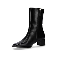 Chantal Black Leather Ankle Boots