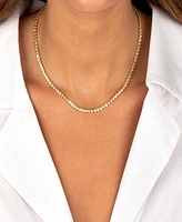 By Adina Eden Cubic Zirconia Bezel Tennis Necklace