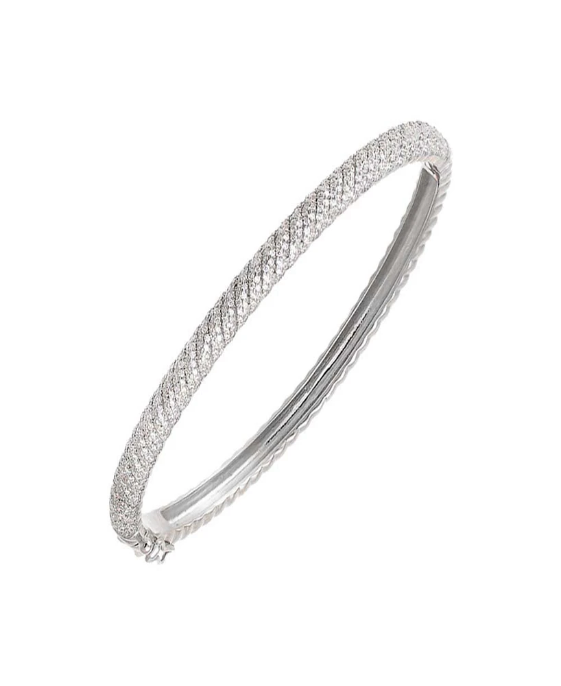 By Adina Eden Pave Twisted Rope Bangle Bracelet