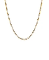 By Adina Eden Thin Three Prong Tennis Necklace