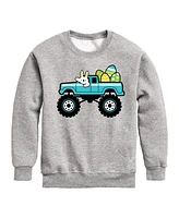 Hybrid Toddler Boys Easter Bunny Monster Truck Graphic Fleece Sweatshirt