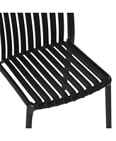 Outdoor Stackable Polypropylene Plastic Dining Side Chairs (Set of 2)