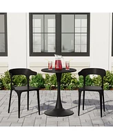 Modern Stackable Resin Plastic Patio Dining Chair (Set of